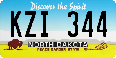ND license plate KZI344