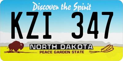ND license plate KZI347