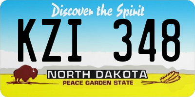 ND license plate KZI348