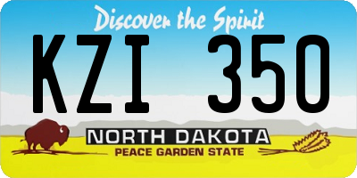 ND license plate KZI350
