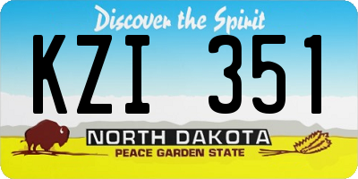 ND license plate KZI351