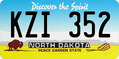 ND license plate KZI352