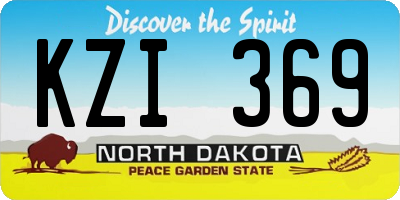ND license plate KZI369