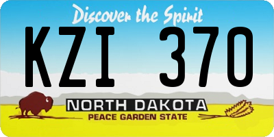 ND license plate KZI370