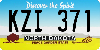 ND license plate KZI371