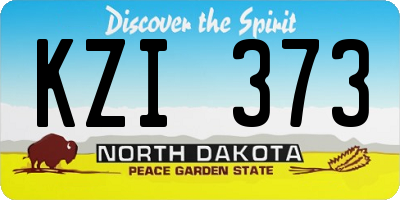 ND license plate KZI373