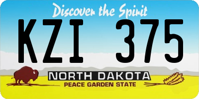 ND license plate KZI375