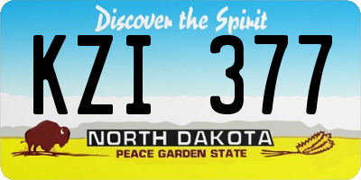 ND license plate KZI377