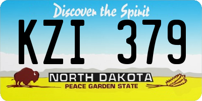 ND license plate KZI379