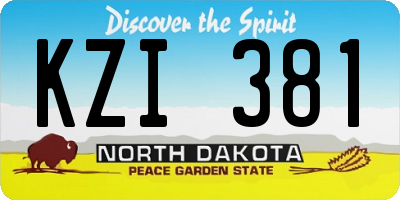 ND license plate KZI381