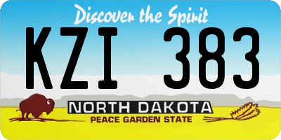 ND license plate KZI383