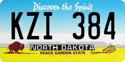 ND license plate KZI384