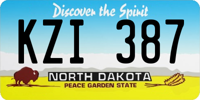 ND license plate KZI387