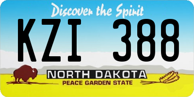 ND license plate KZI388