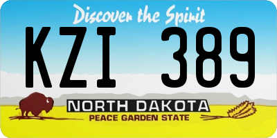 ND license plate KZI389