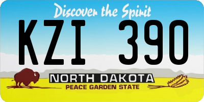 ND license plate KZI390