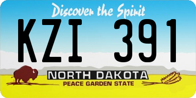 ND license plate KZI391