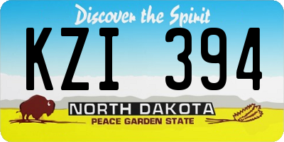 ND license plate KZI394