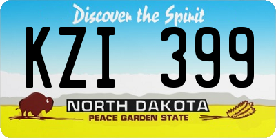 ND license plate KZI399