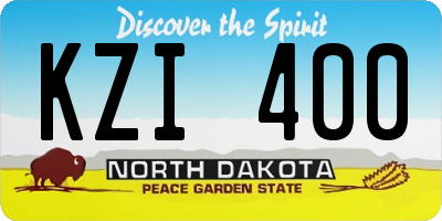 ND license plate KZI400