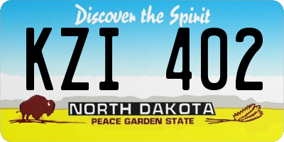 ND license plate KZI402