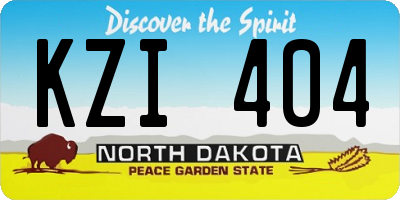 ND license plate KZI404