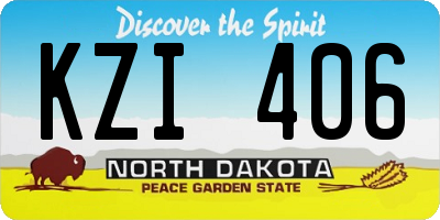 ND license plate KZI406