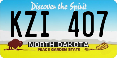 ND license plate KZI407