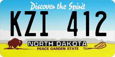 ND license plate KZI412