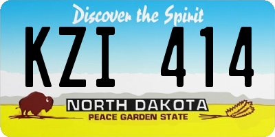 ND license plate KZI414