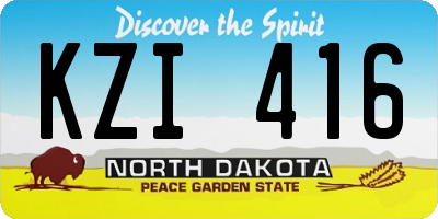 ND license plate KZI416