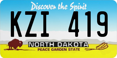 ND license plate KZI419
