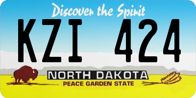 ND license plate KZI424
