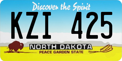 ND license plate KZI425