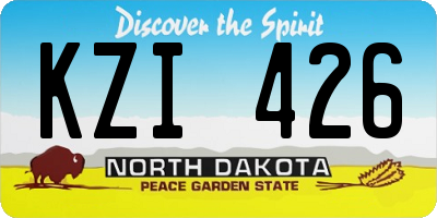 ND license plate KZI426