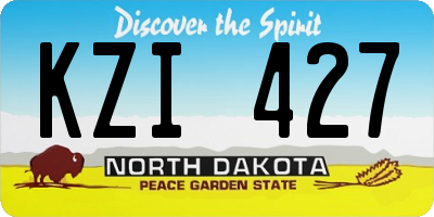 ND license plate KZI427