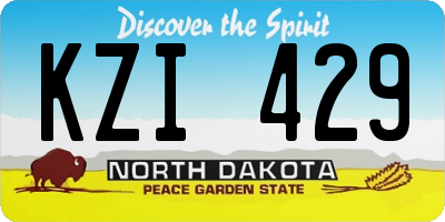 ND license plate KZI429