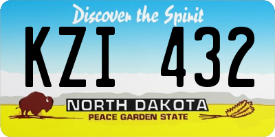 ND license plate KZI432