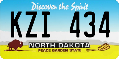 ND license plate KZI434