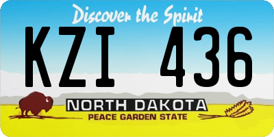 ND license plate KZI436