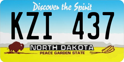ND license plate KZI437