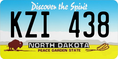 ND license plate KZI438