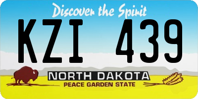 ND license plate KZI439