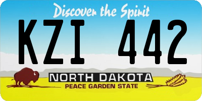 ND license plate KZI442