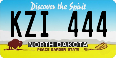 ND license plate KZI444