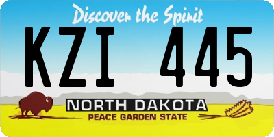 ND license plate KZI445