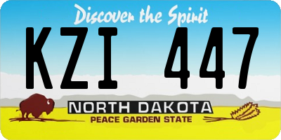 ND license plate KZI447