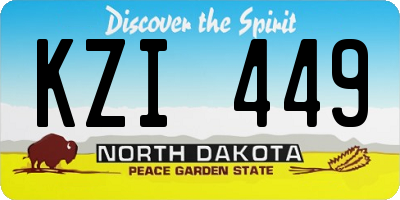 ND license plate KZI449
