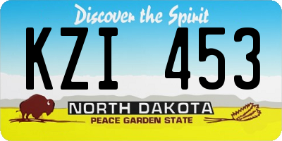 ND license plate KZI453