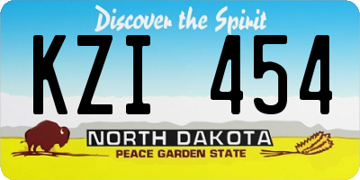 ND license plate KZI454